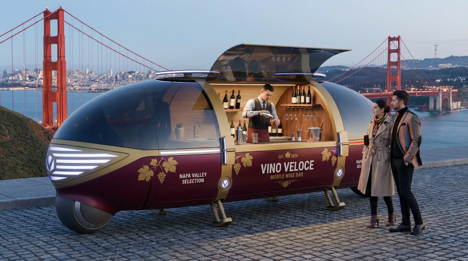 SpaceCab configured as mobile wine bar / cargo example